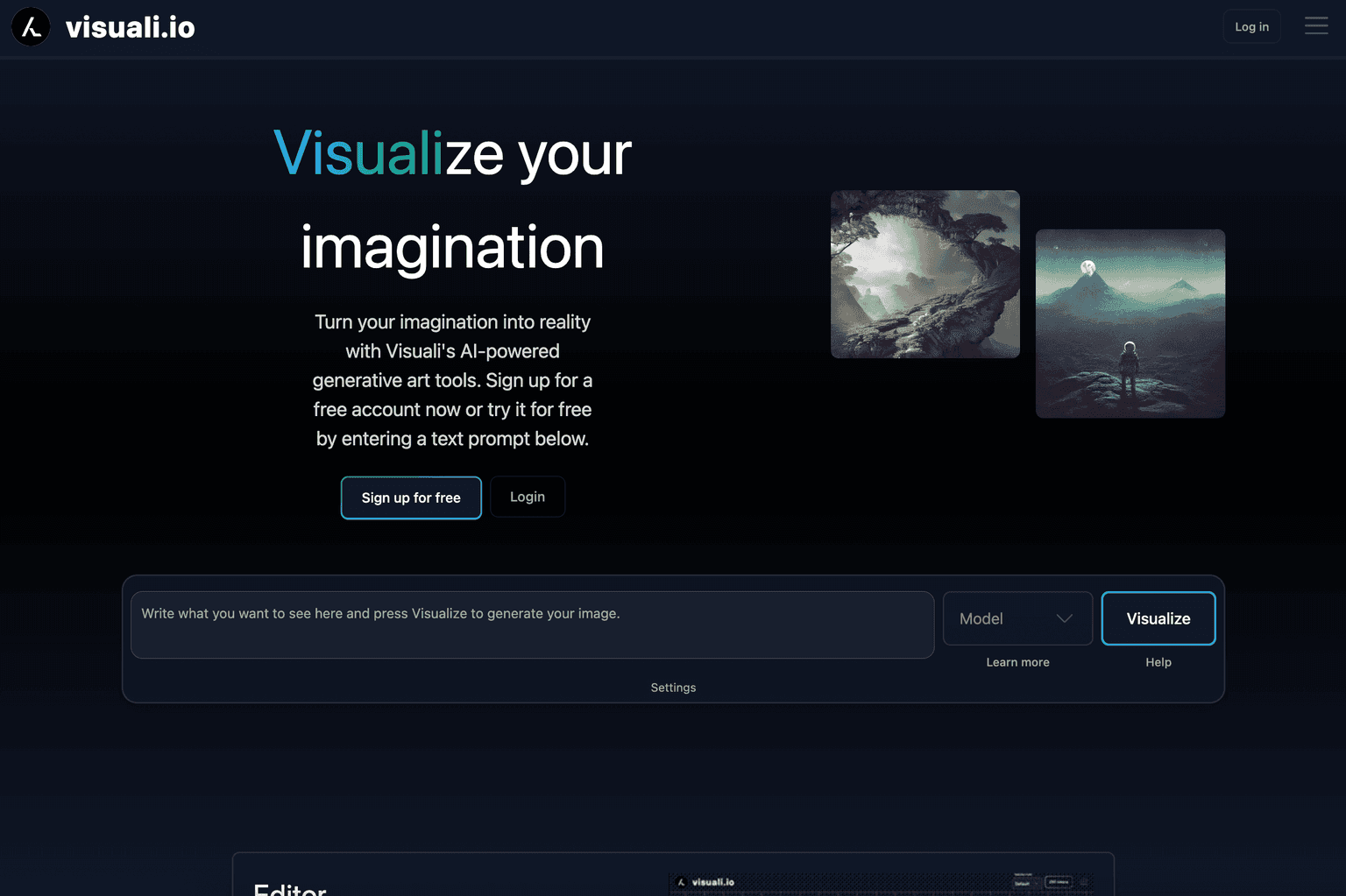 AI-powered generative art creation interface.