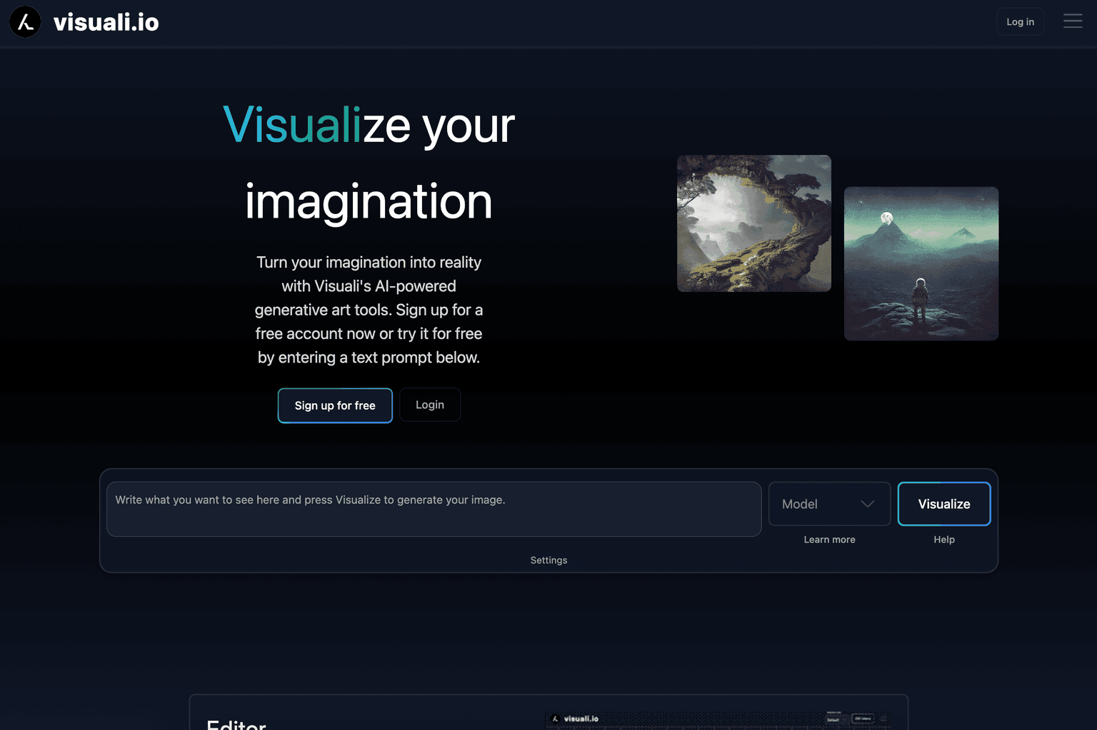 AI-powered generative art creation interface.