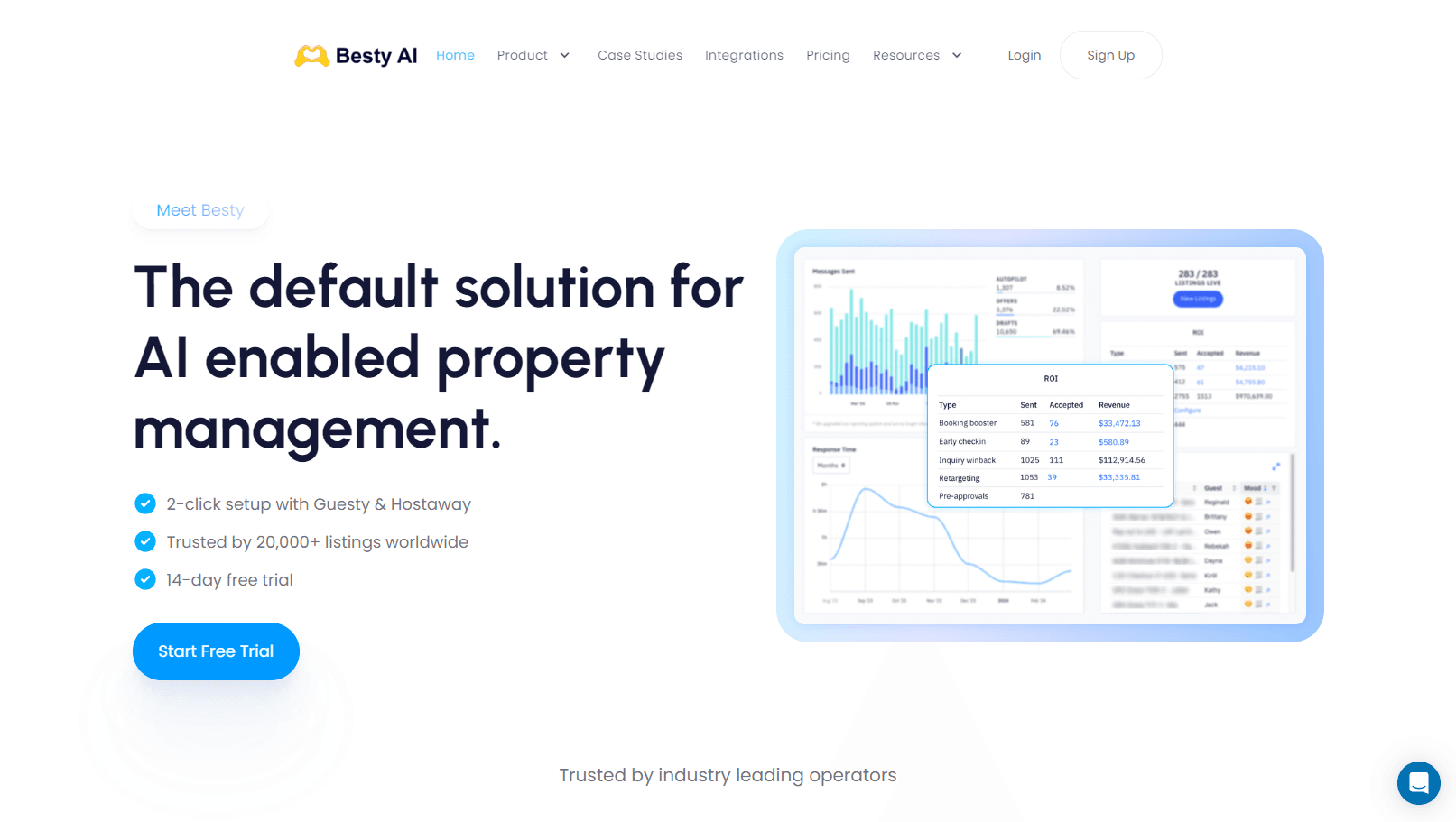AI-powered guest messaging platform interface