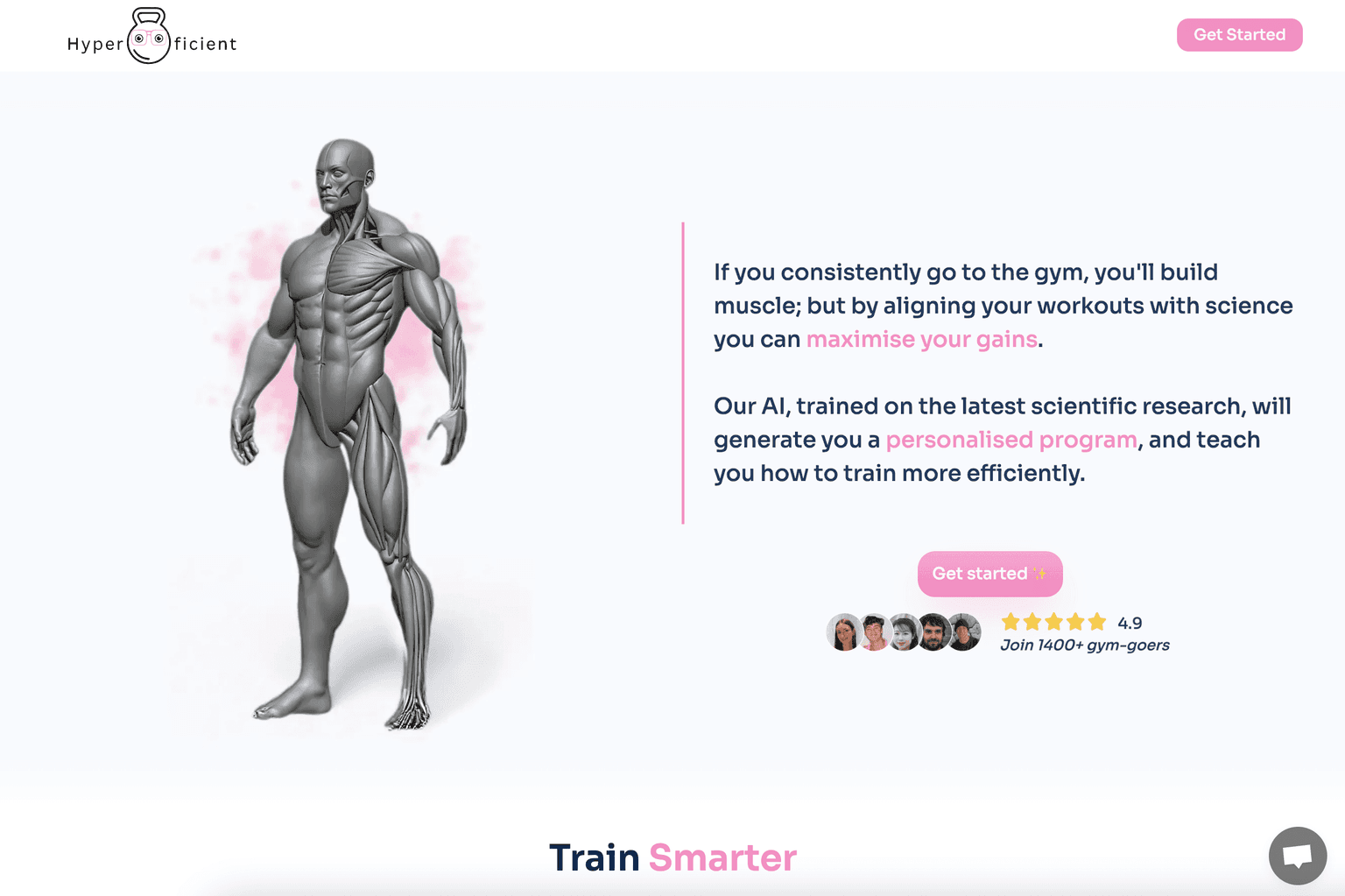 AI-powered gym program interface.