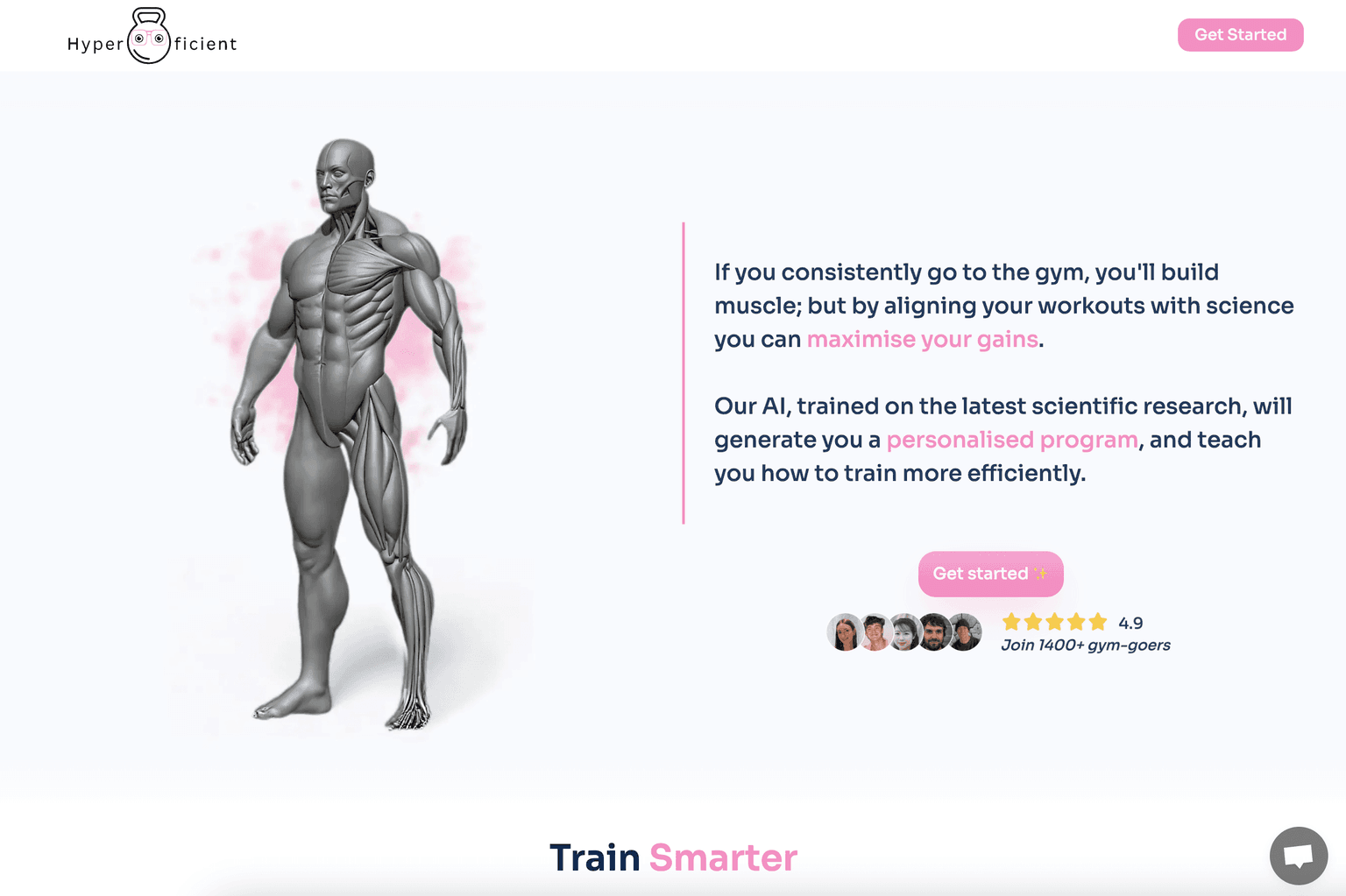 AI-powered gym program interface.