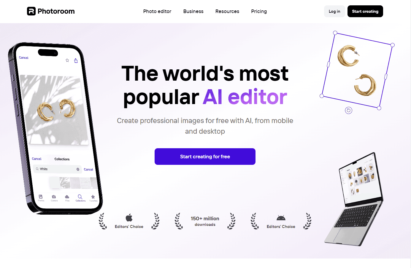AI-powered image editing and background removal platform interface