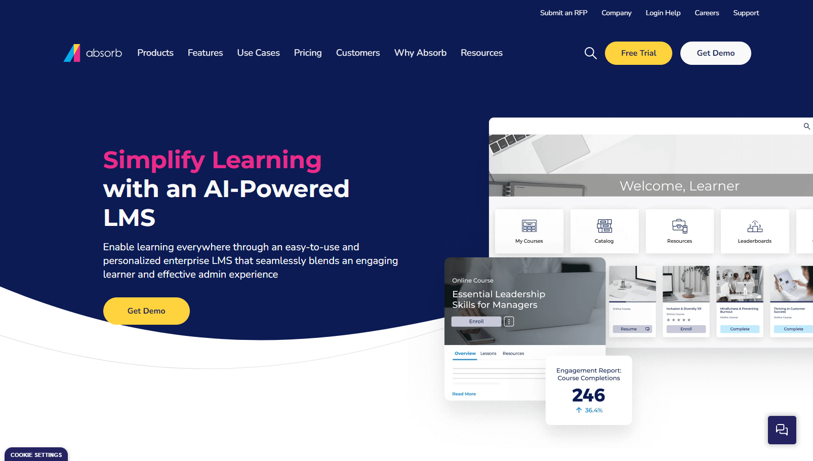 AI-powered learning management system interface