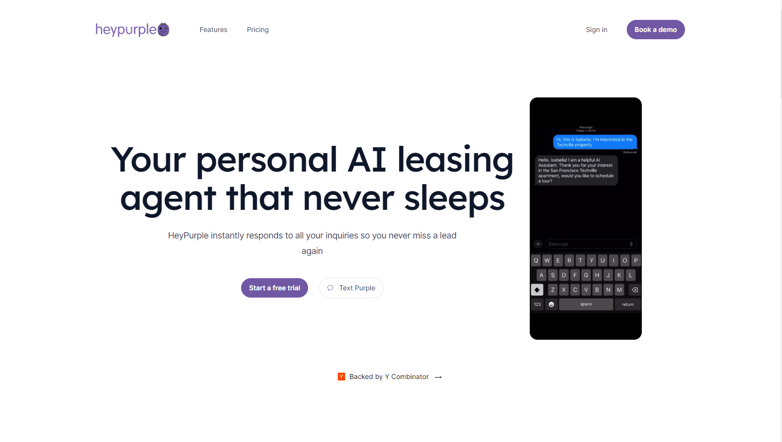 AI-powered leasing agent for property management