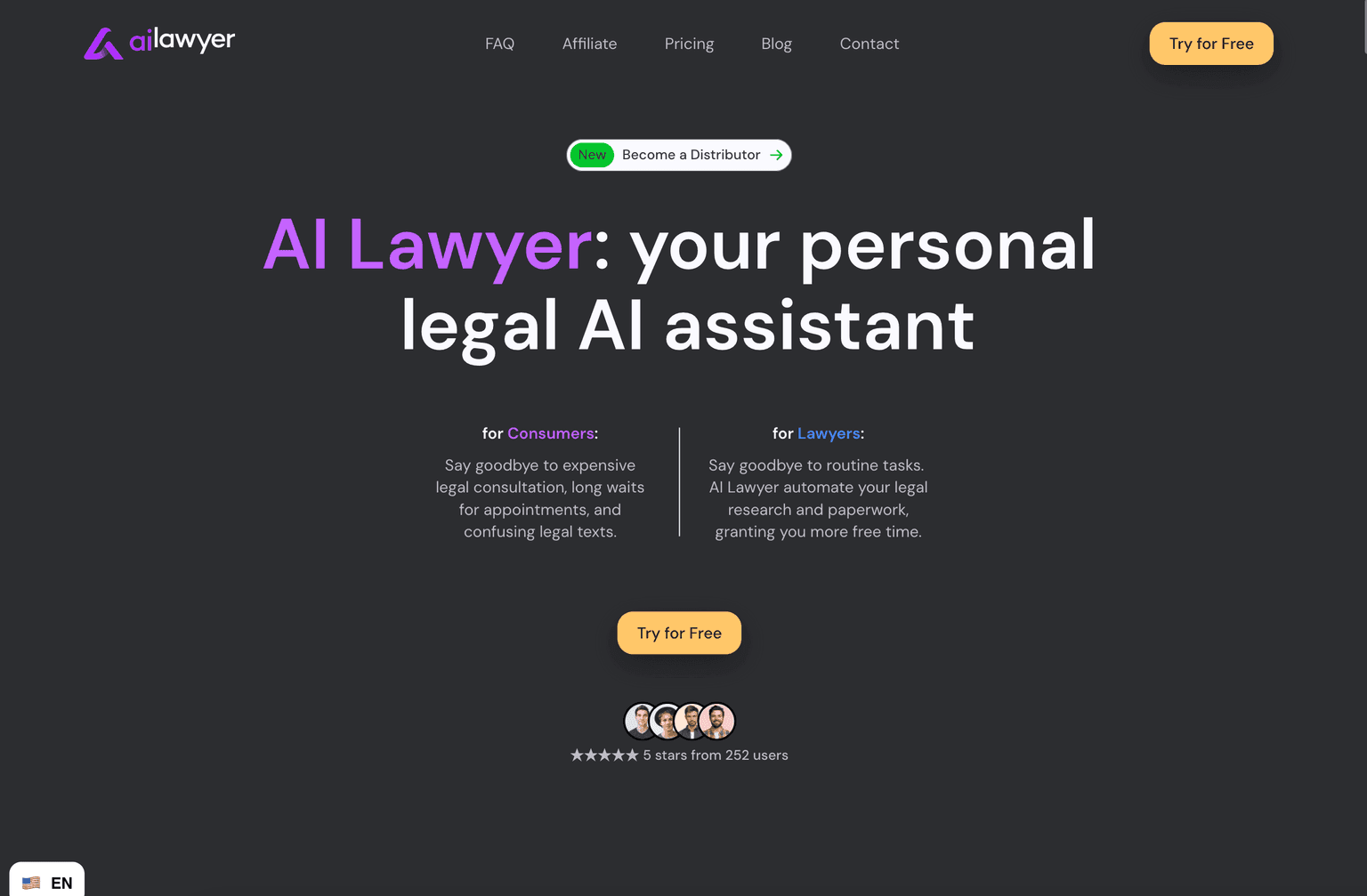 AI-powered legal assistant platform interface.