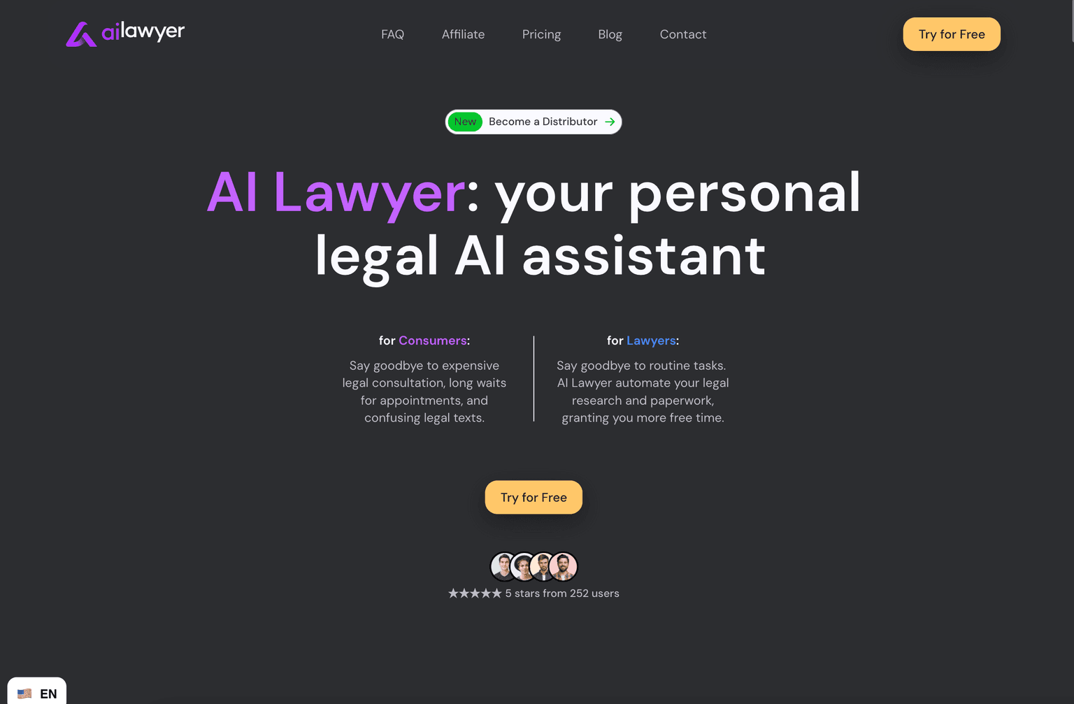 AI-powered legal assistant platform interface.