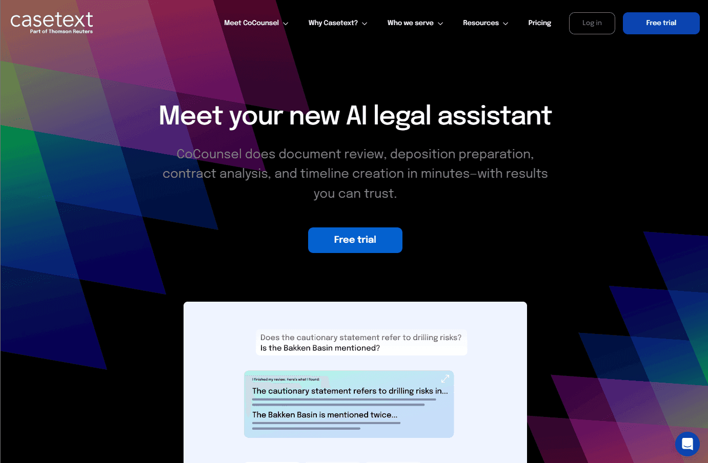 AI-powered legal research and document review platform interface