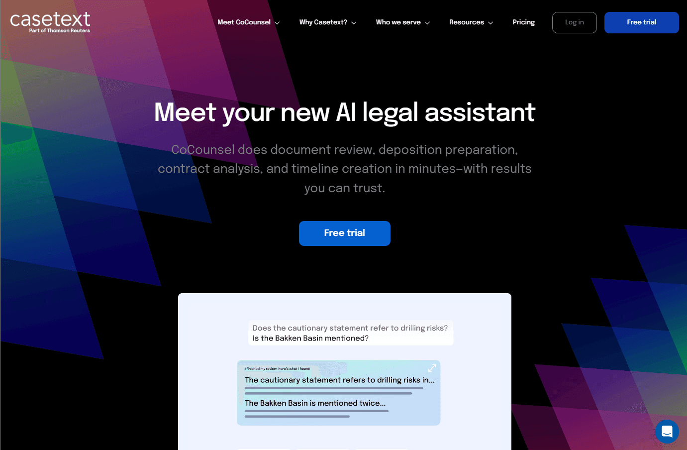 AI-powered legal research and document review platform interface