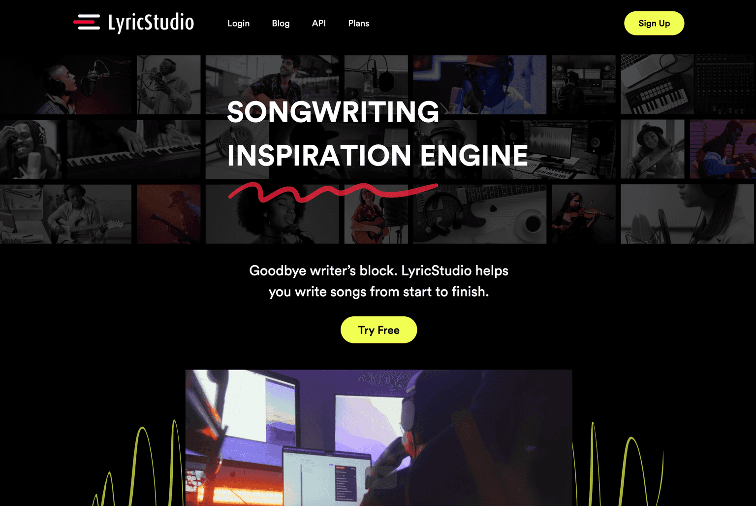 LyricStudio AI-powered lyric writing tool interface