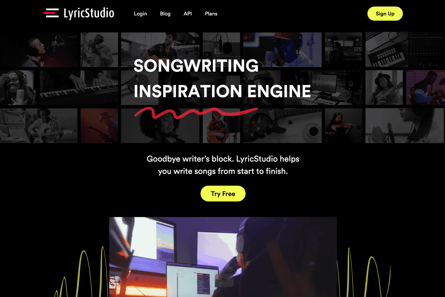 LyricStudio AI-powered lyric writing tool interface