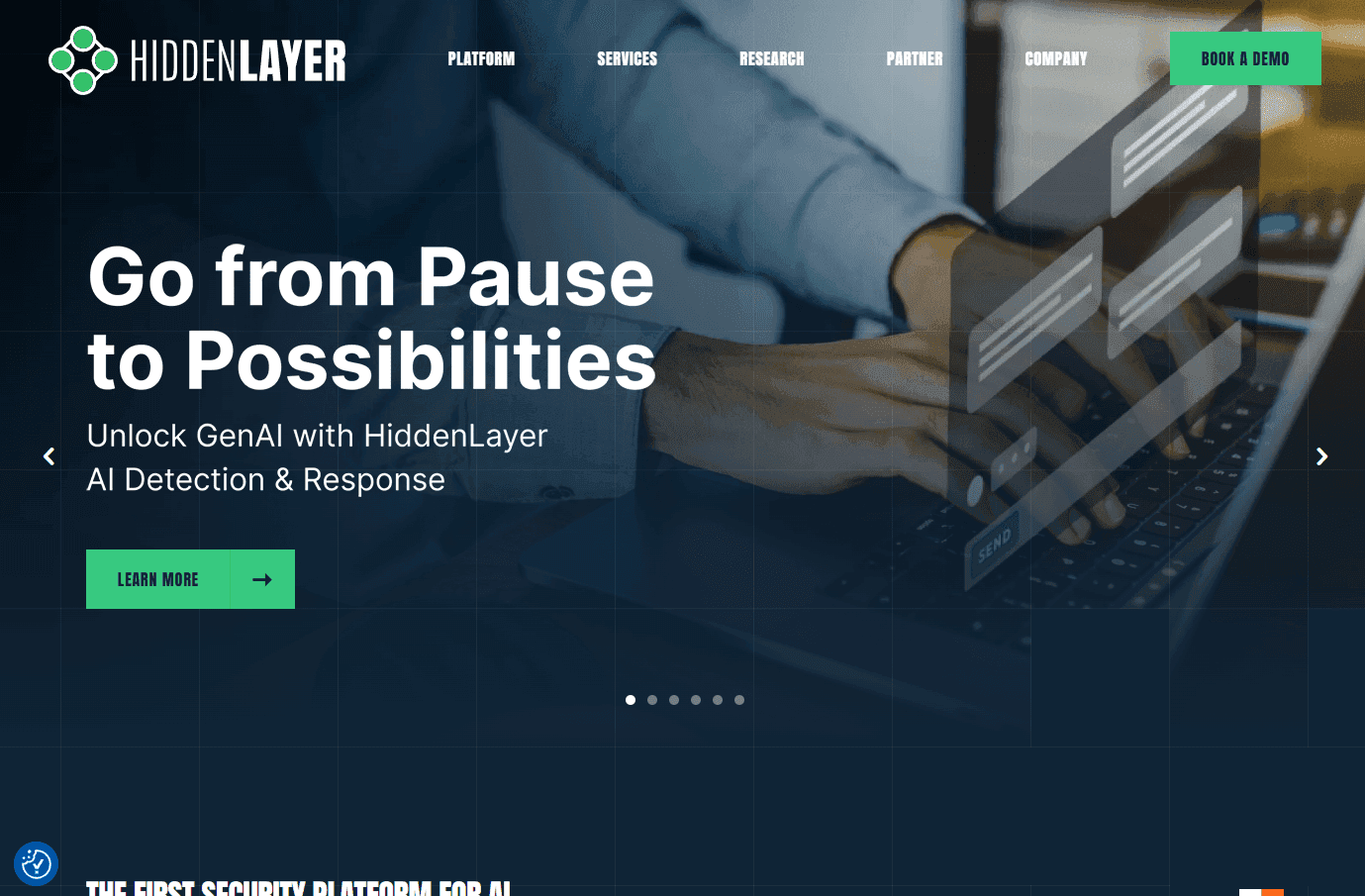 AI-powered machine learning security platform interface