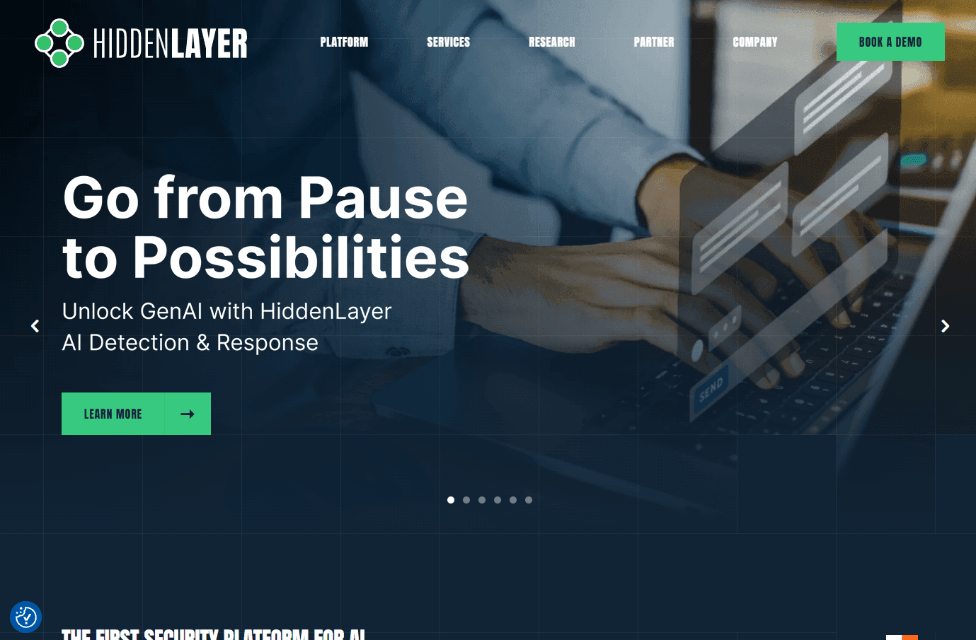 AI-powered machine learning security platform interface