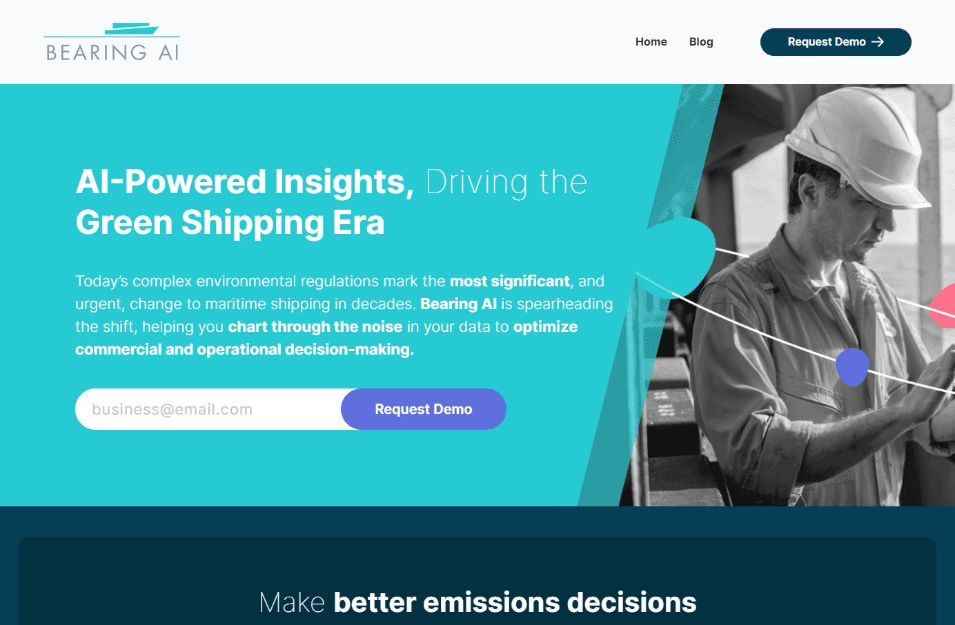 AI-powered maritime shipping efficiency platform interface