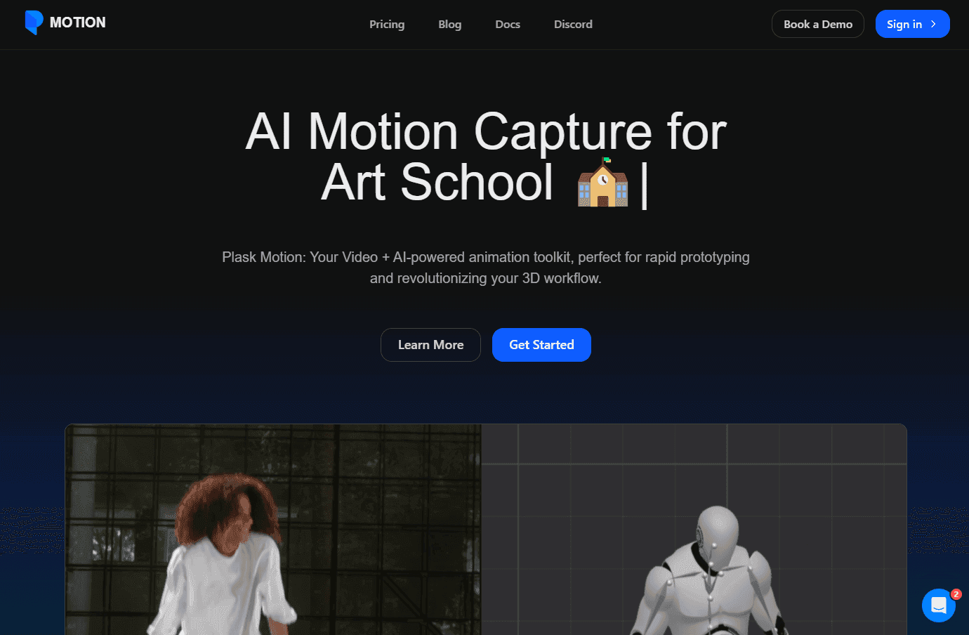 AI-powered motion capture and animation platform interface