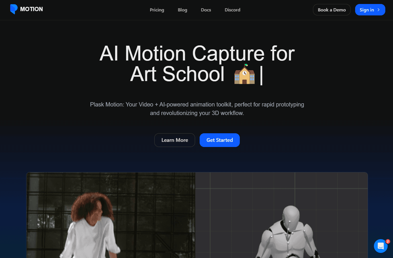 AI-powered motion capture and animation platform interface