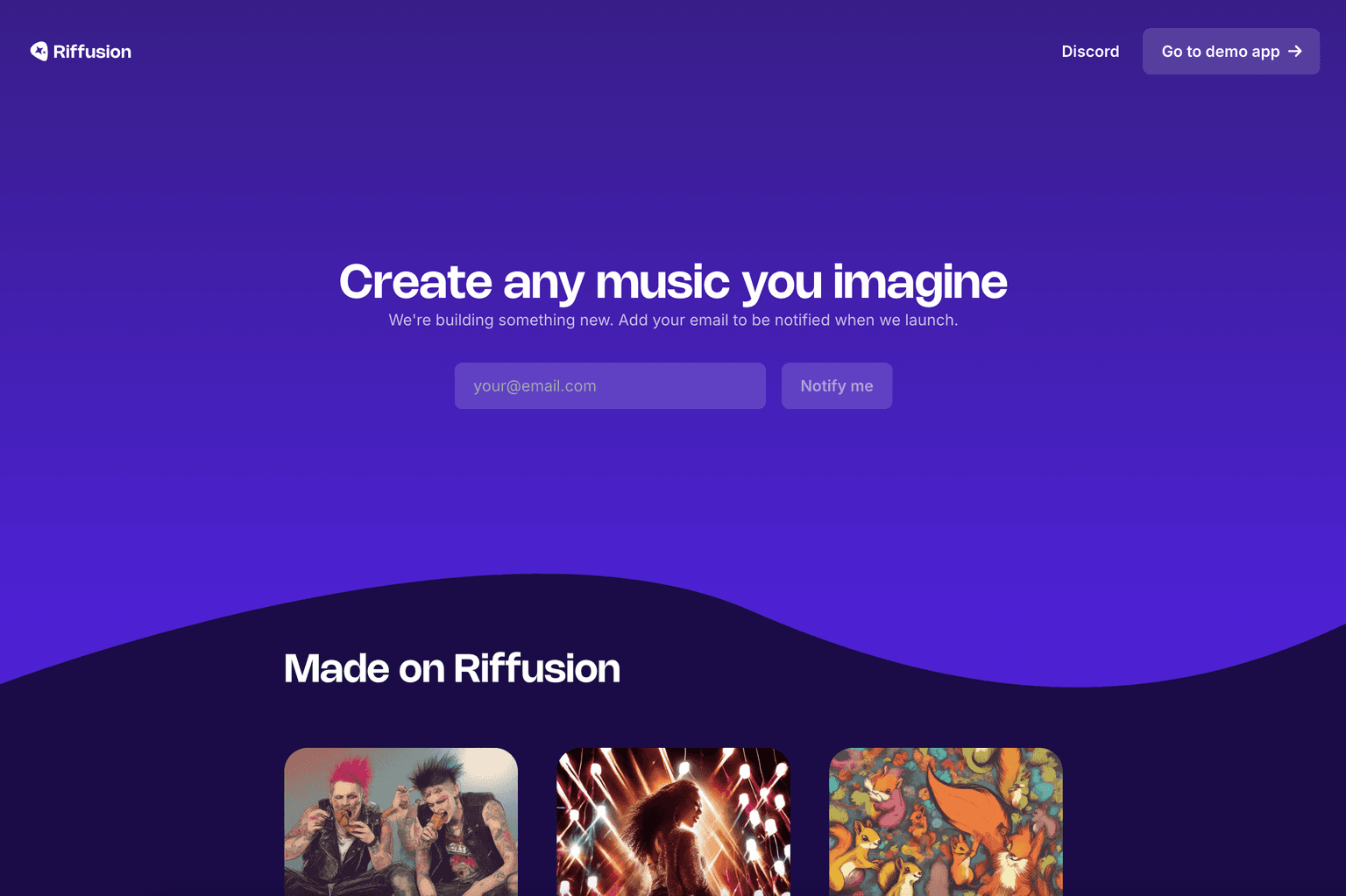 AI-powered music creation platform interface.