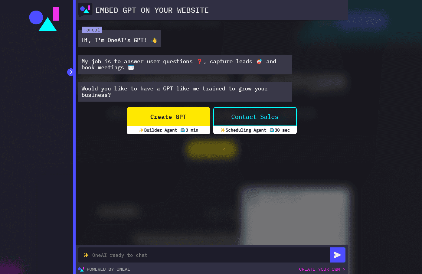 AI-powered natural language processing and AI automation platform interface