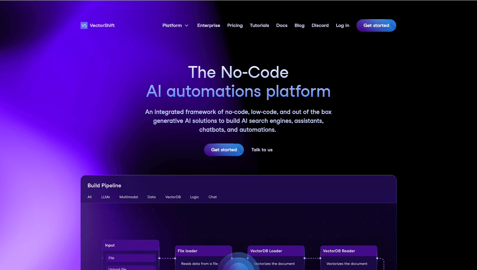 AI-powered no-code platform for building AI applications