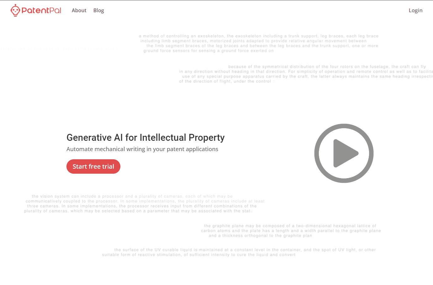 AI-powered patent drafting and analysis platform interface