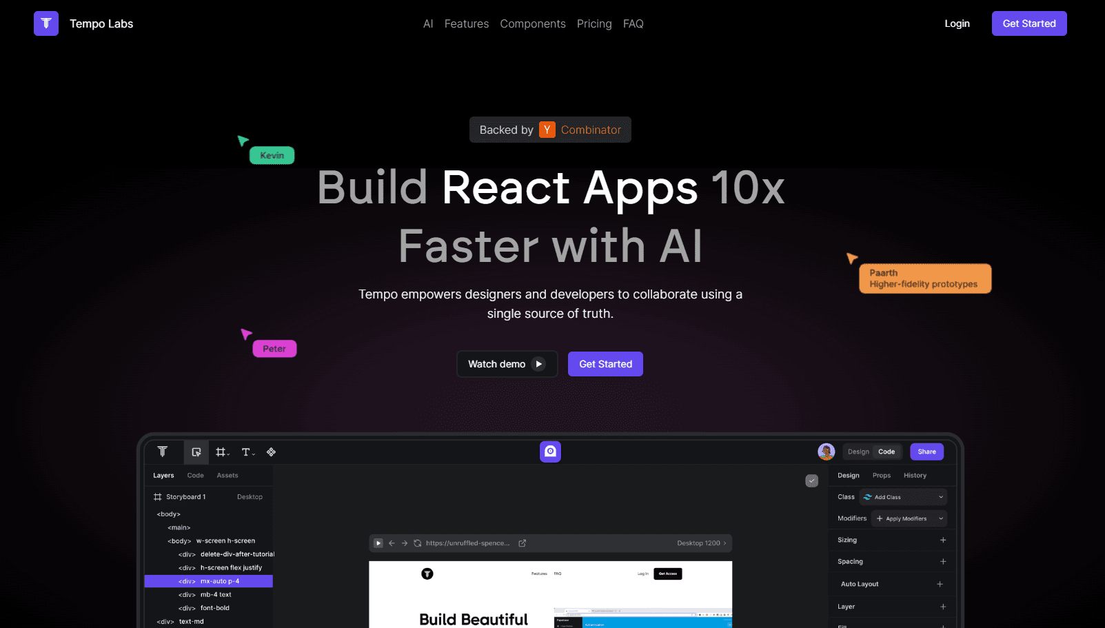 AI-powered platform for building React applications