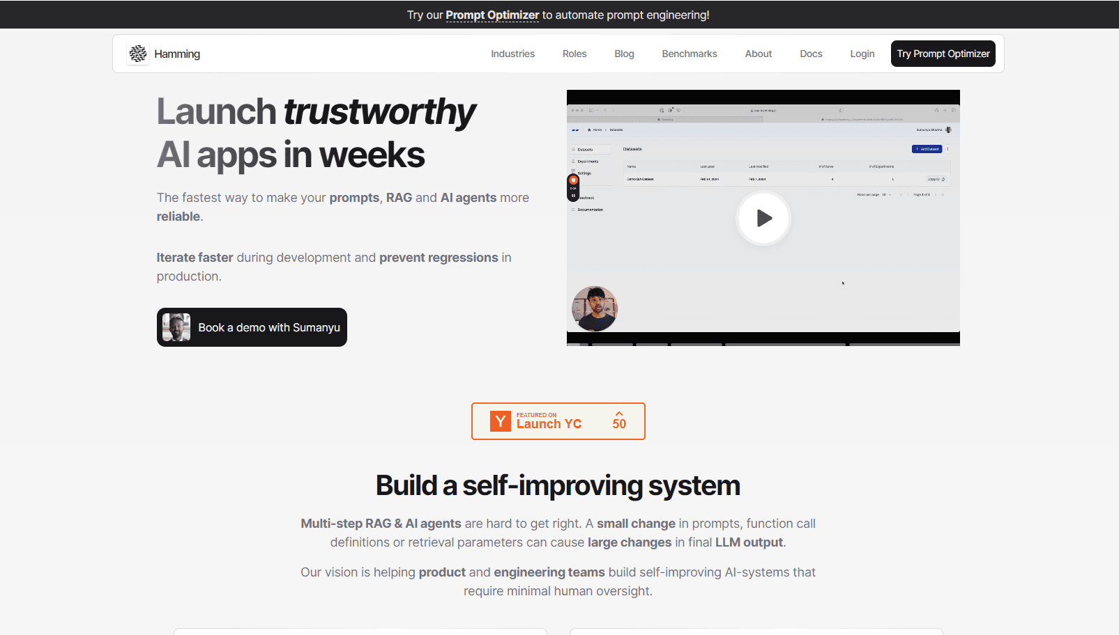 AI-powered platform for evaluating and optimizing AI applications.