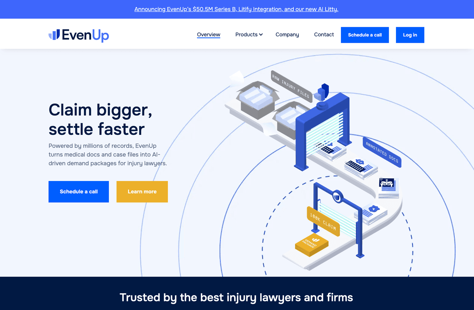 AI-powered platform for personal injury case management interface.