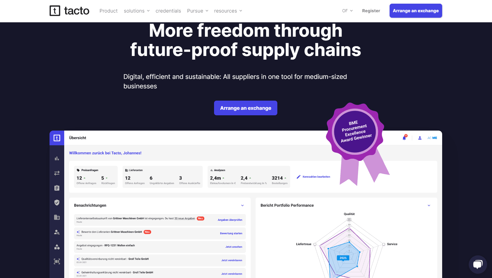 AI-powered procurement platform interface