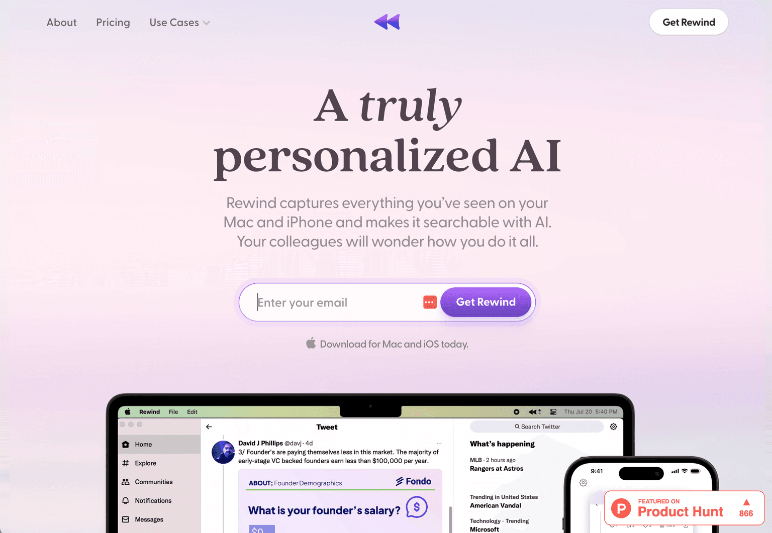AI-powered search interface on Mac