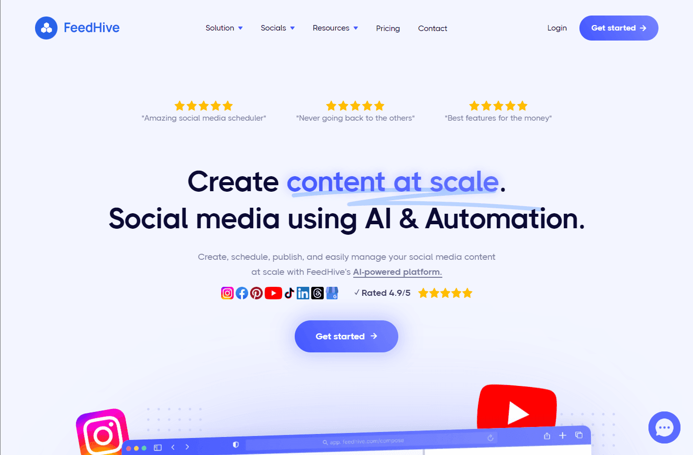 AI-powered social media content creation and scheduling platform interface