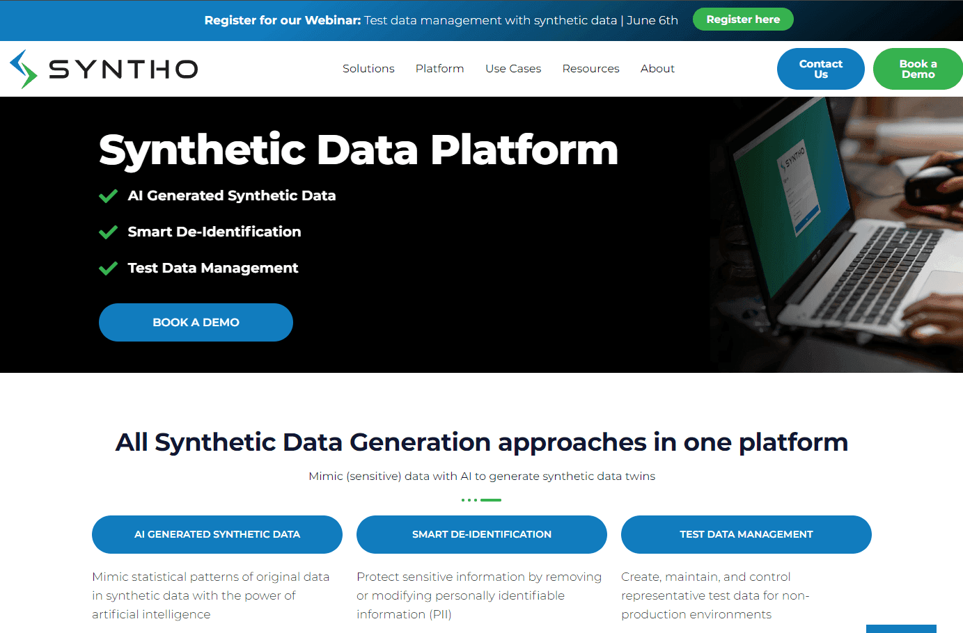 AI-powered synthetic data generation platform interface