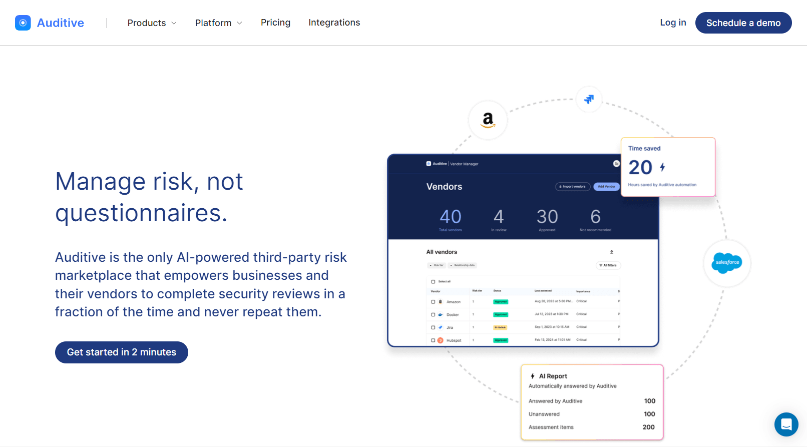AI-powered third-party risk management dashboard