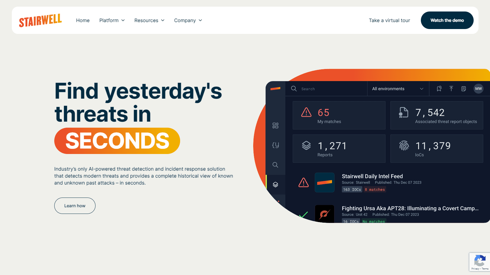 AI-powered threat detection dashboard