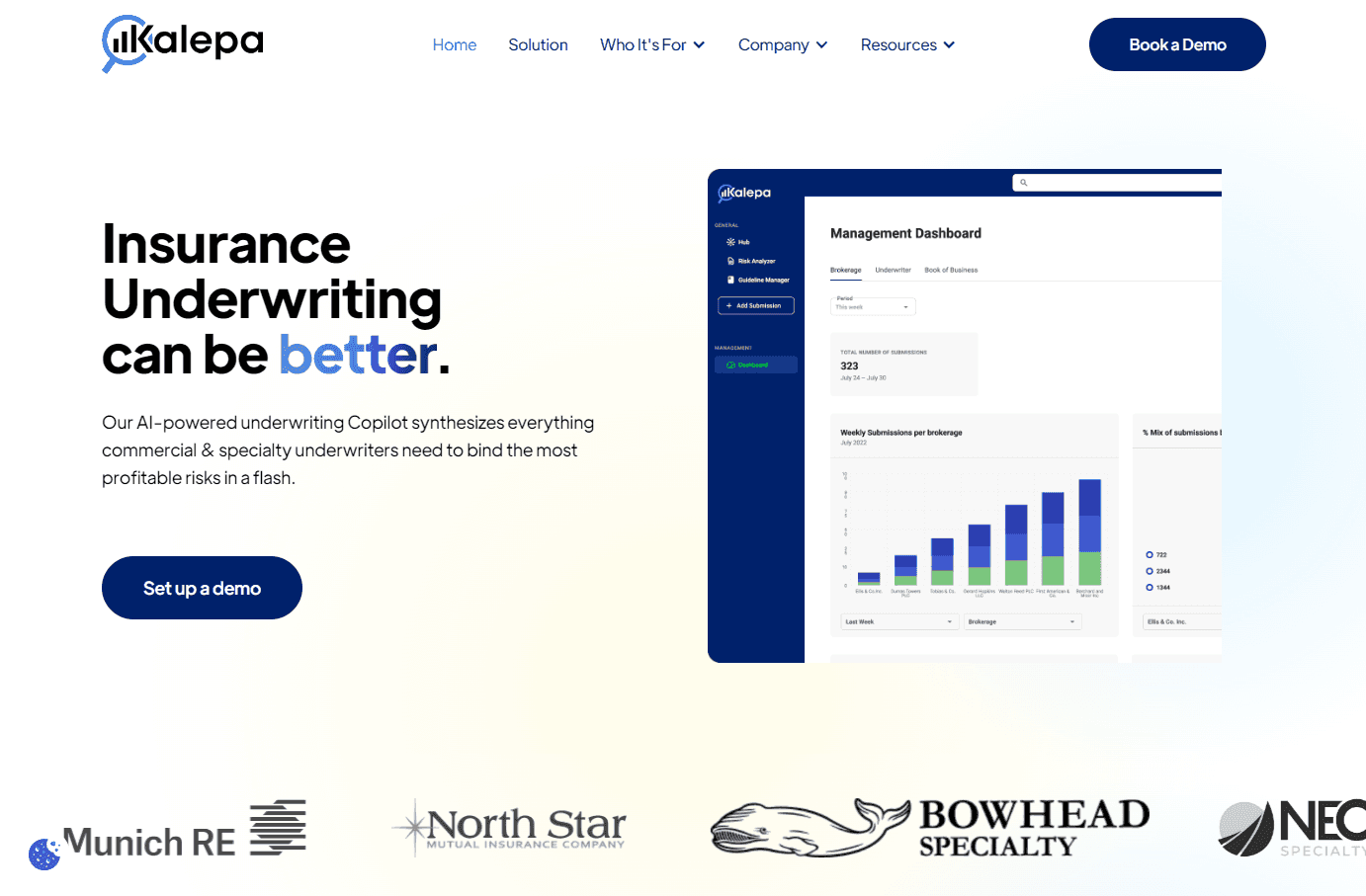 AI-powered underwriting platform interface