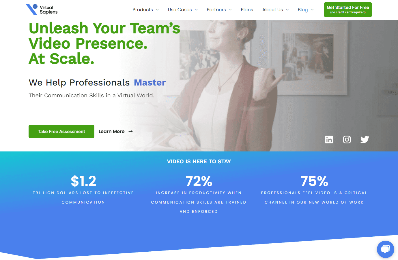 AI-powered virtual communication coaching platform interface