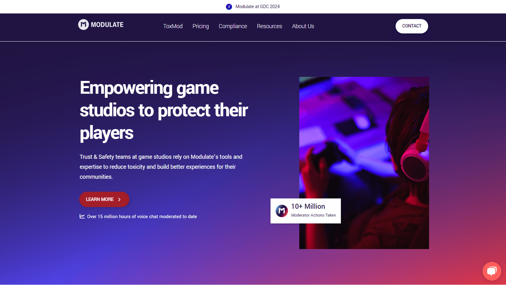 AI-powered voice moderation interface for gaming
