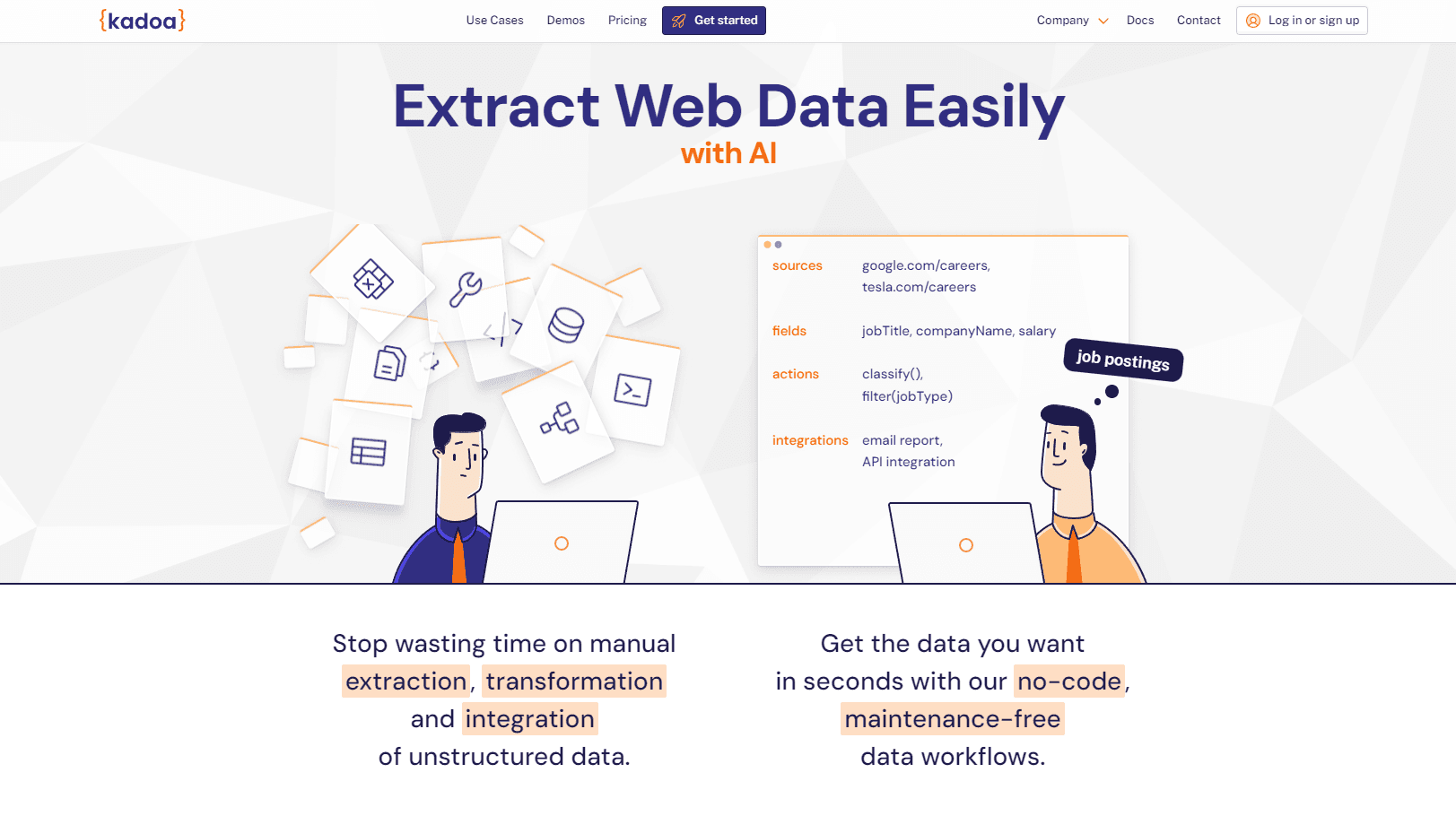 AI-powered web scraping automation interface