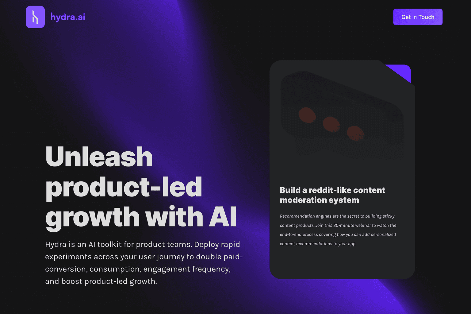 AI toolkit for product-led growth interface.