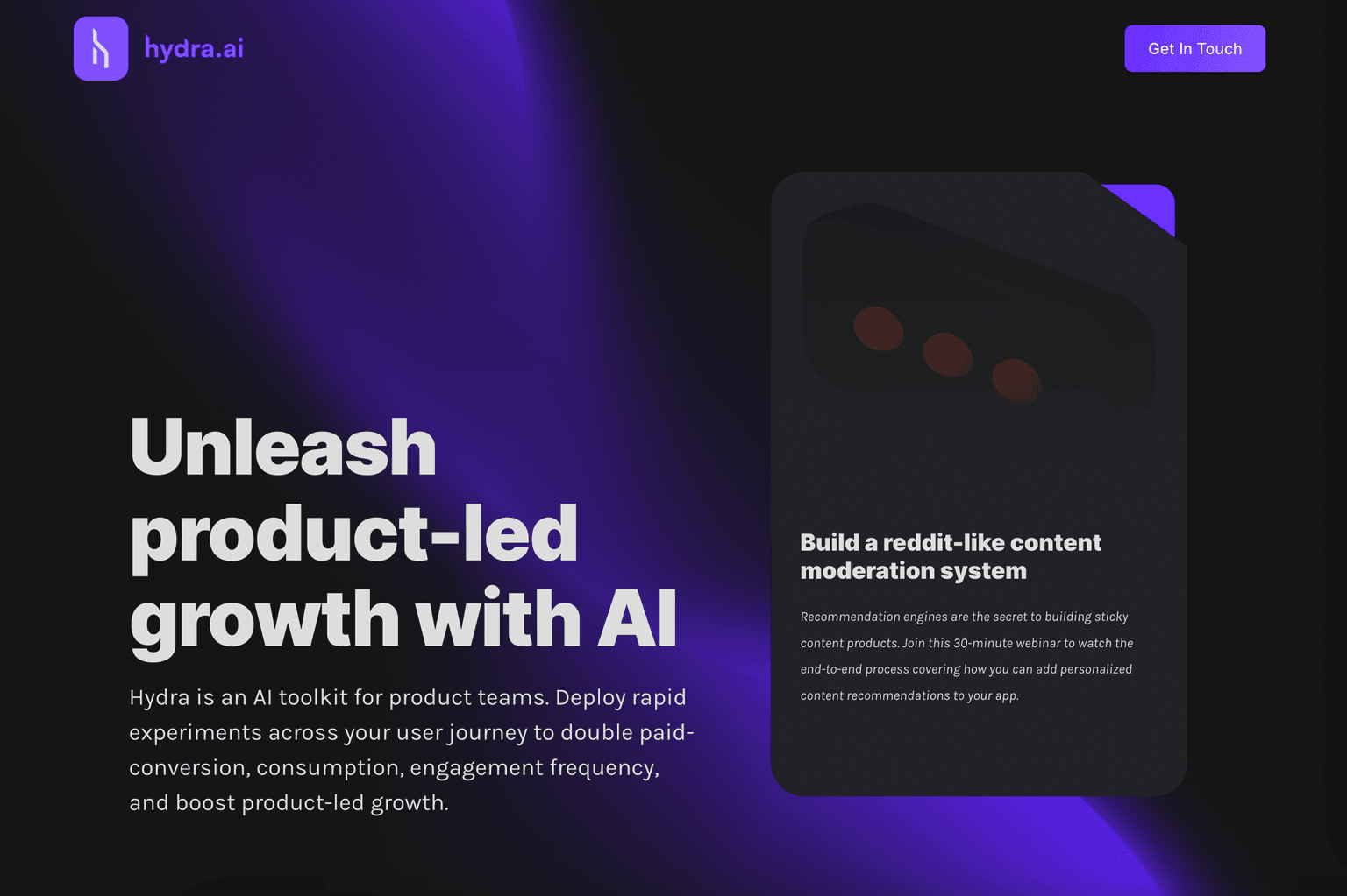 AI toolkit for product-led growth interface.
