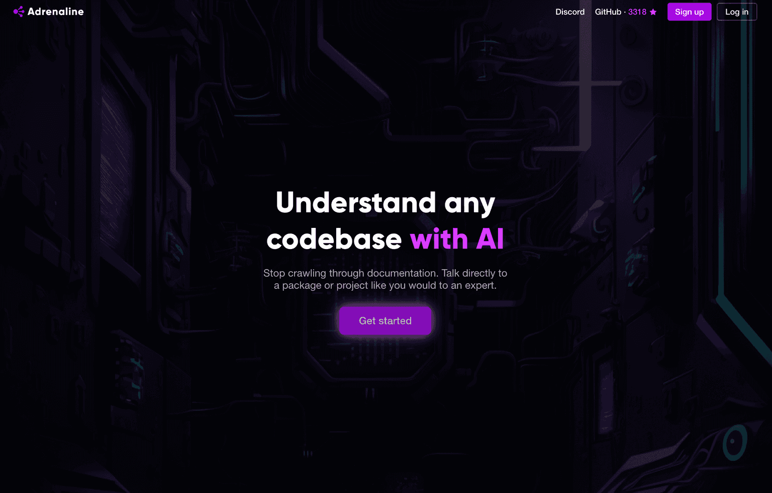 Adrenaline logo with code background