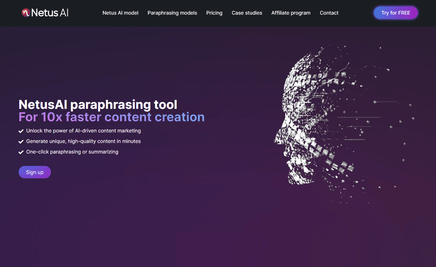 Advanced AI-driven paraphrasing tool interface.