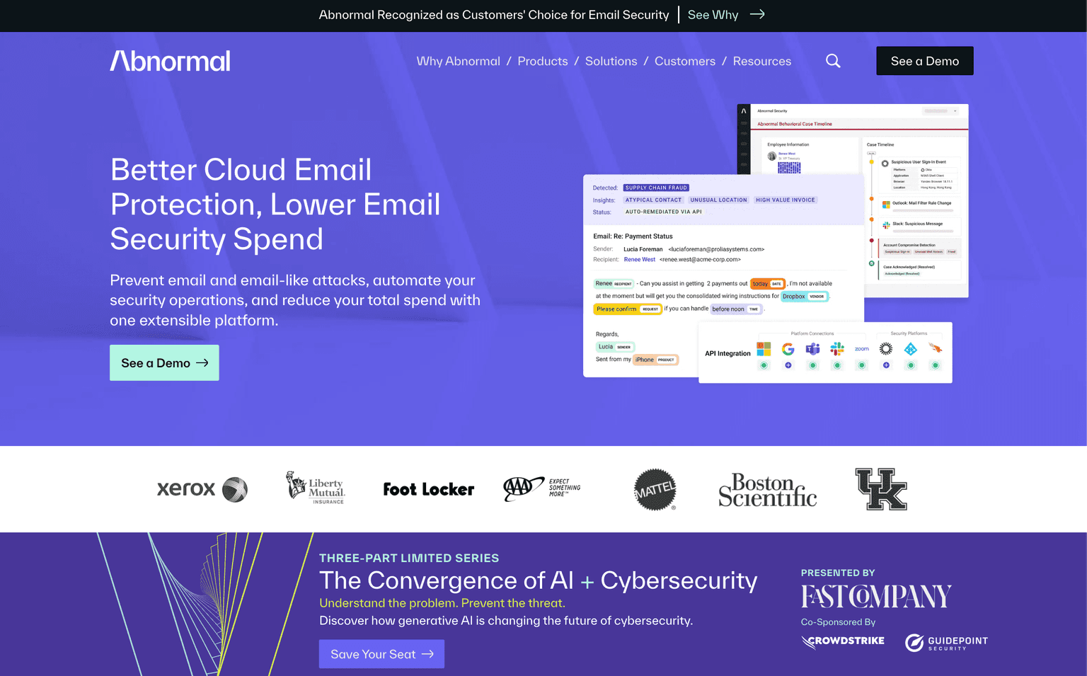 Advanced email security dashboard