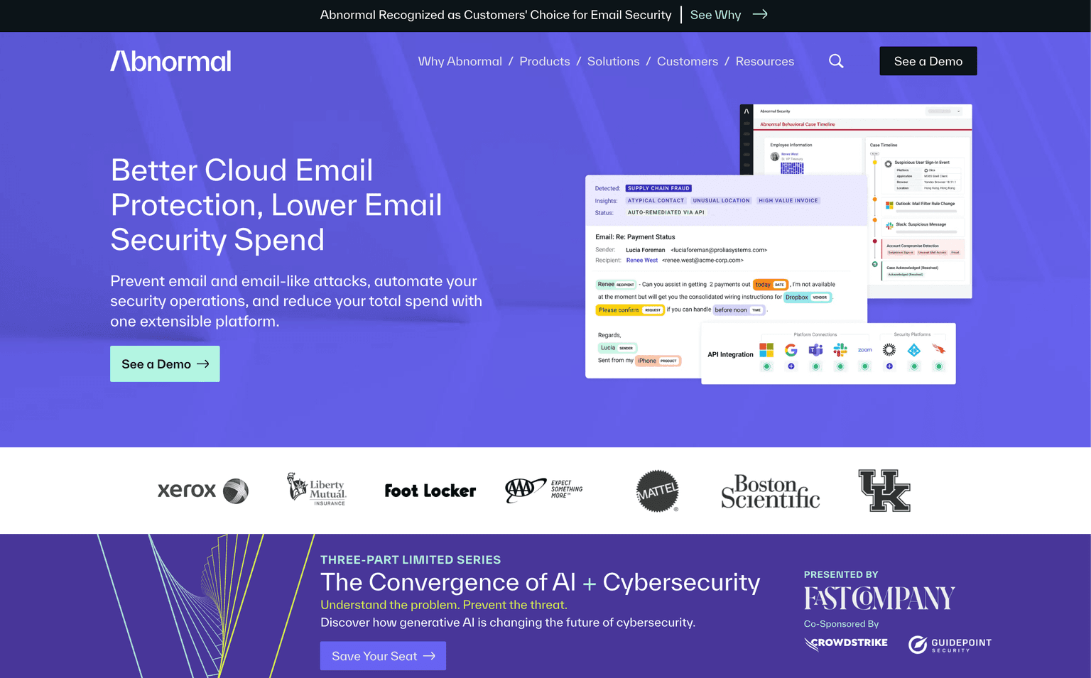 Advanced email security dashboard