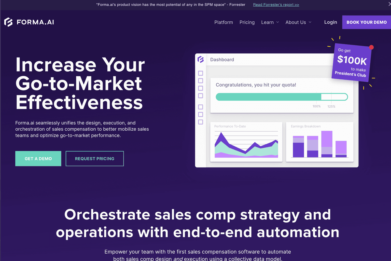 Advanced sales compensation dashboard