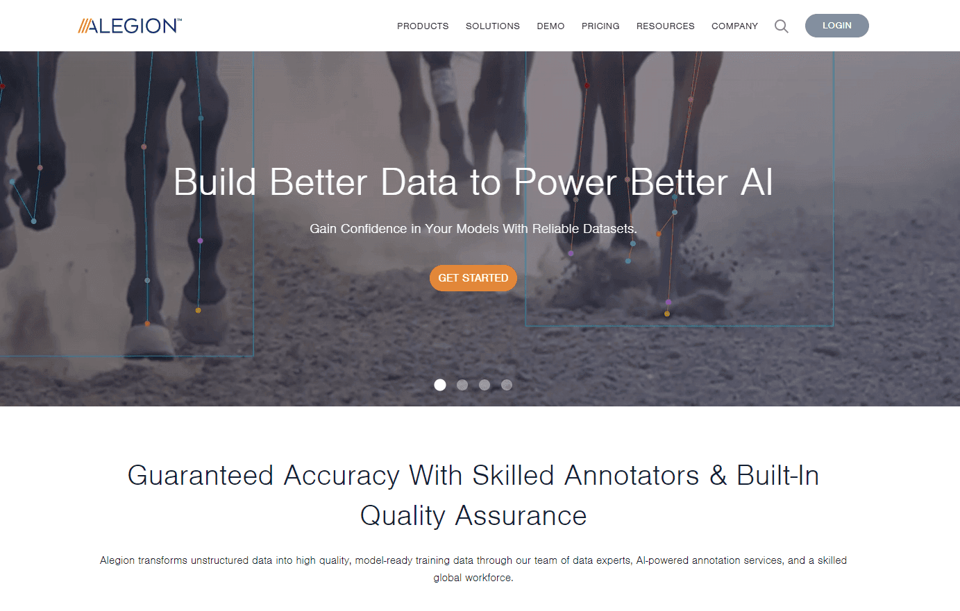 Alegion platform interface showcasing advanced data labeling capabilities.