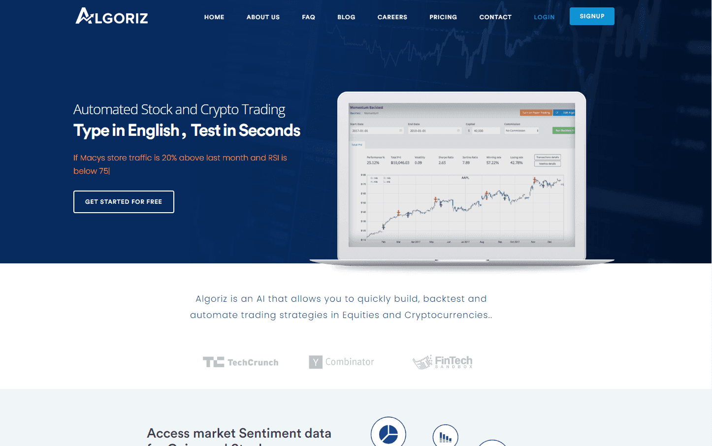 Algoriz trading platform interface