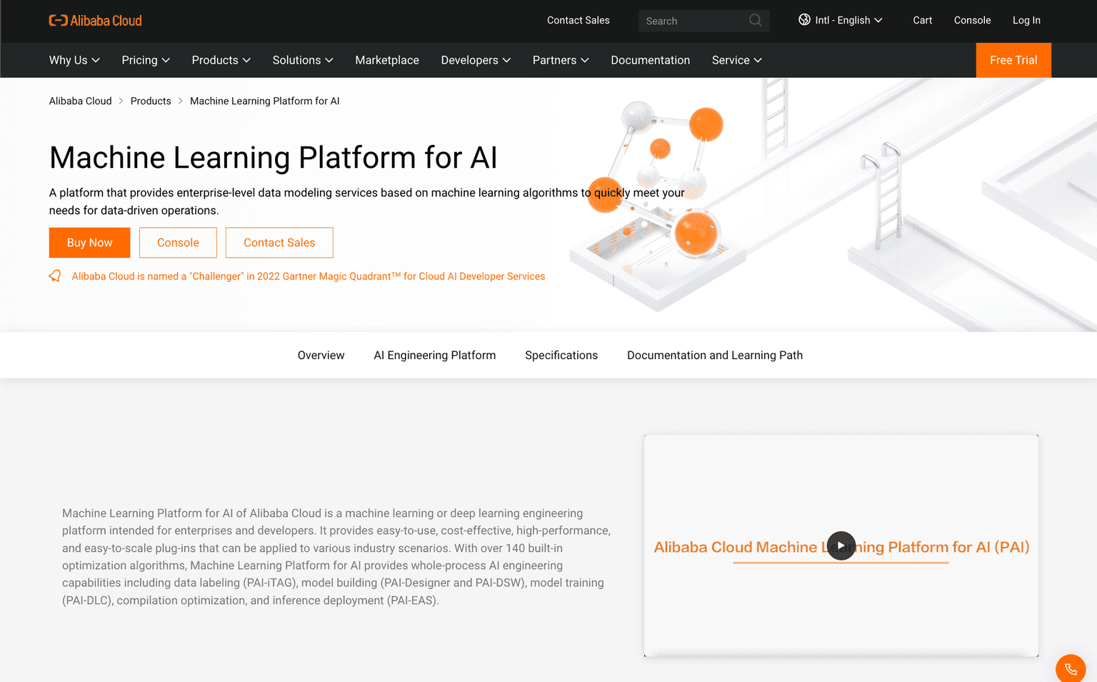 Alibaba Cloud Machine Learning Platform visual representation