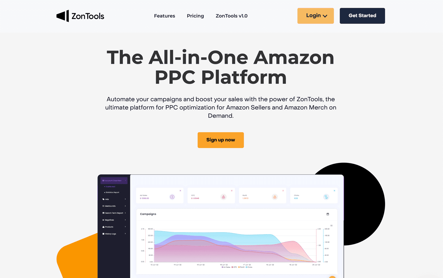 Amazon PPC campaign dashboard