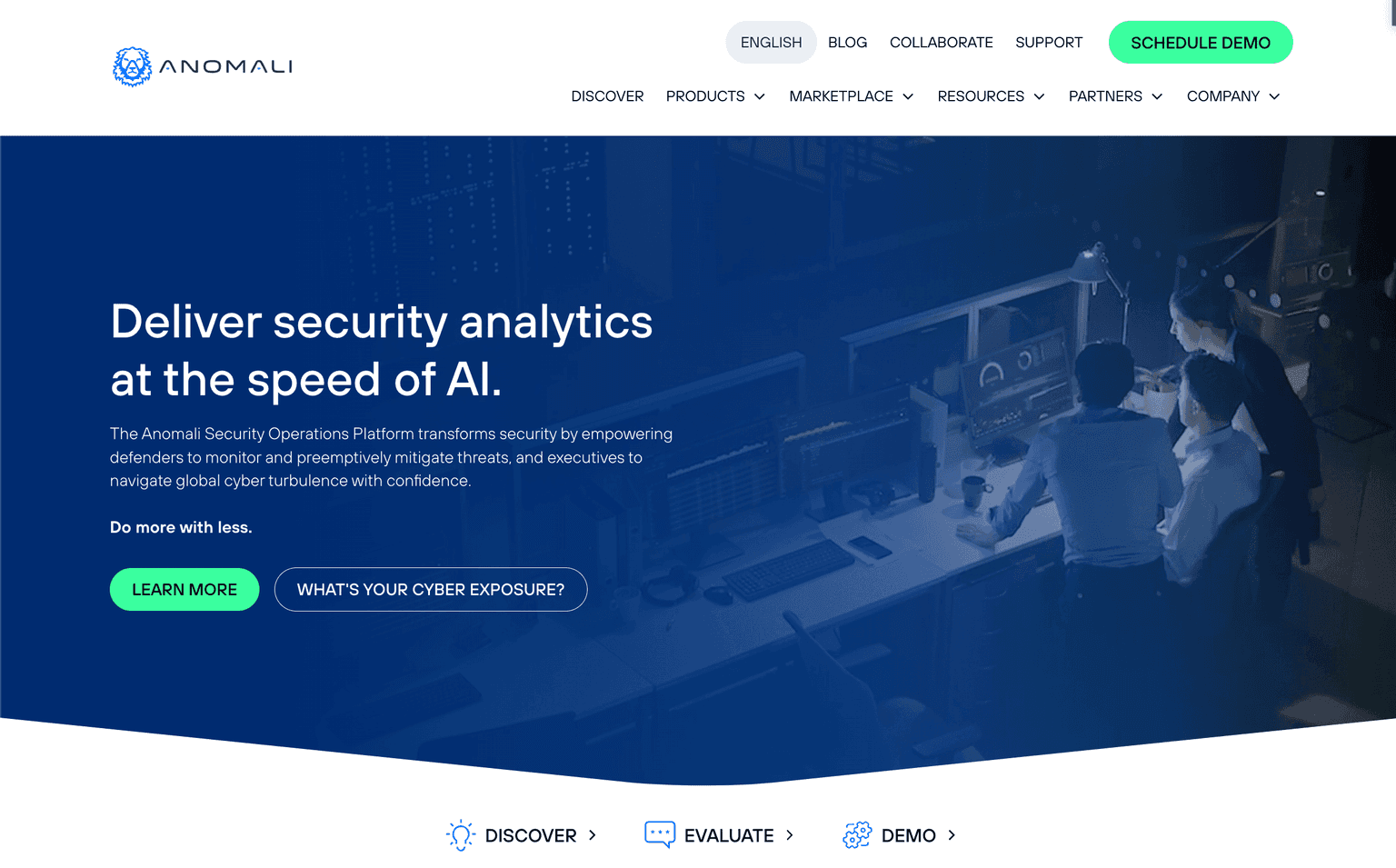 Anomali platform interface showcasing security analytics