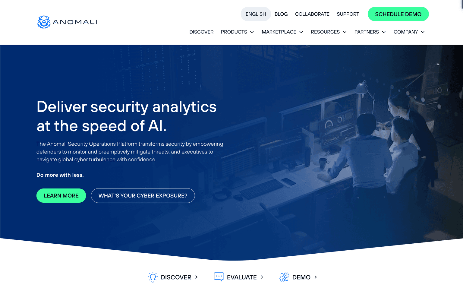Anomali platform interface showcasing security analytics