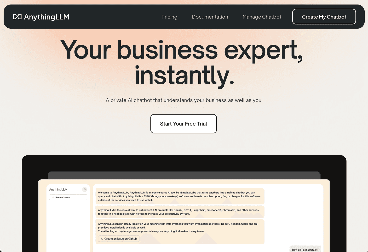AnythingLLM Business Chatbot
